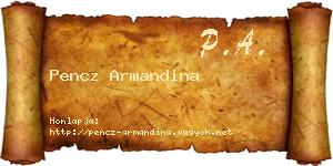 Pencz Armandina névjegykártya